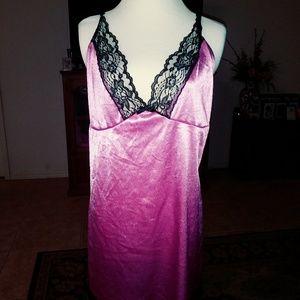 Hot Pink and Black Lace Nightie